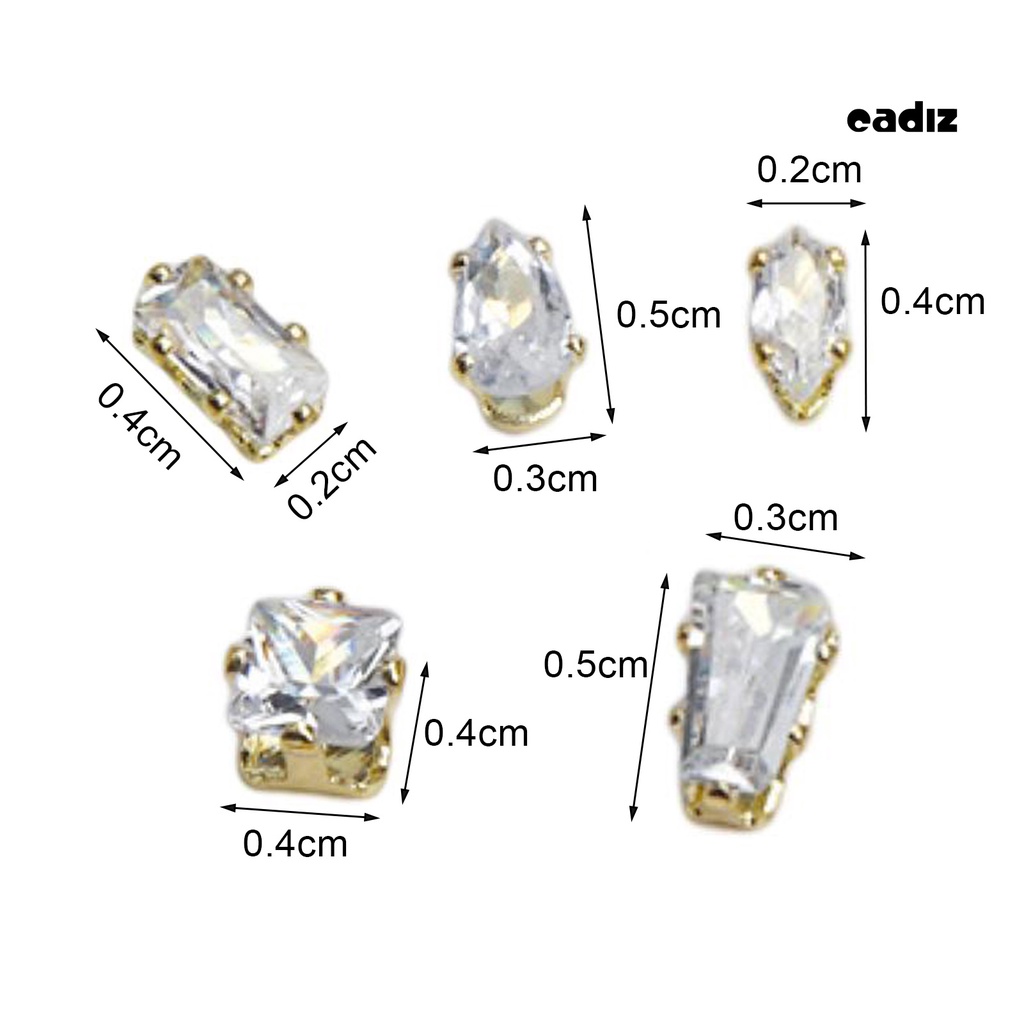 Set 10 Miếng Dán Móng Vuốt Đính Đá Zircon Chống Trầy Chống Rơi Dễ Dán