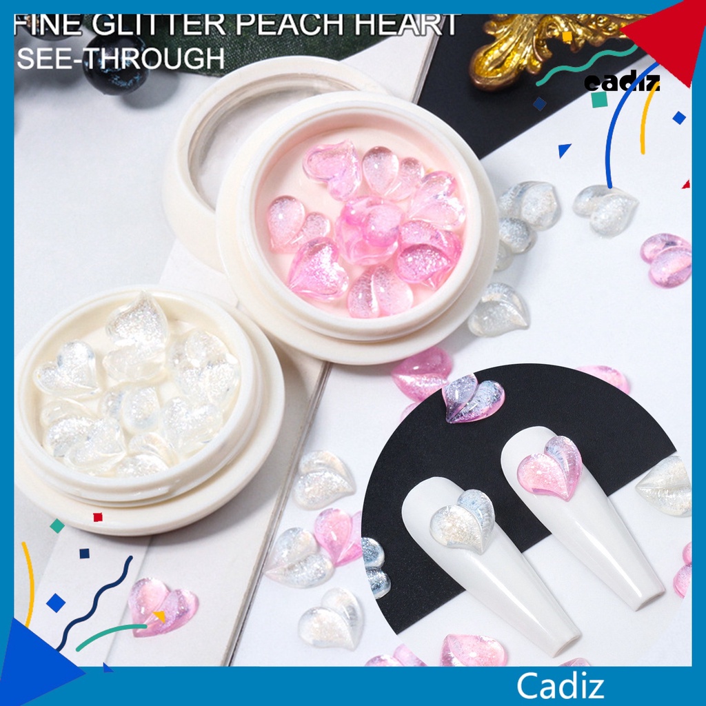 Set 10 Hộp Phụ Kiện Trang Trí Móng Tay Nghệ Thuật Ba Chiều Bằng Nhựa Trong Suốt