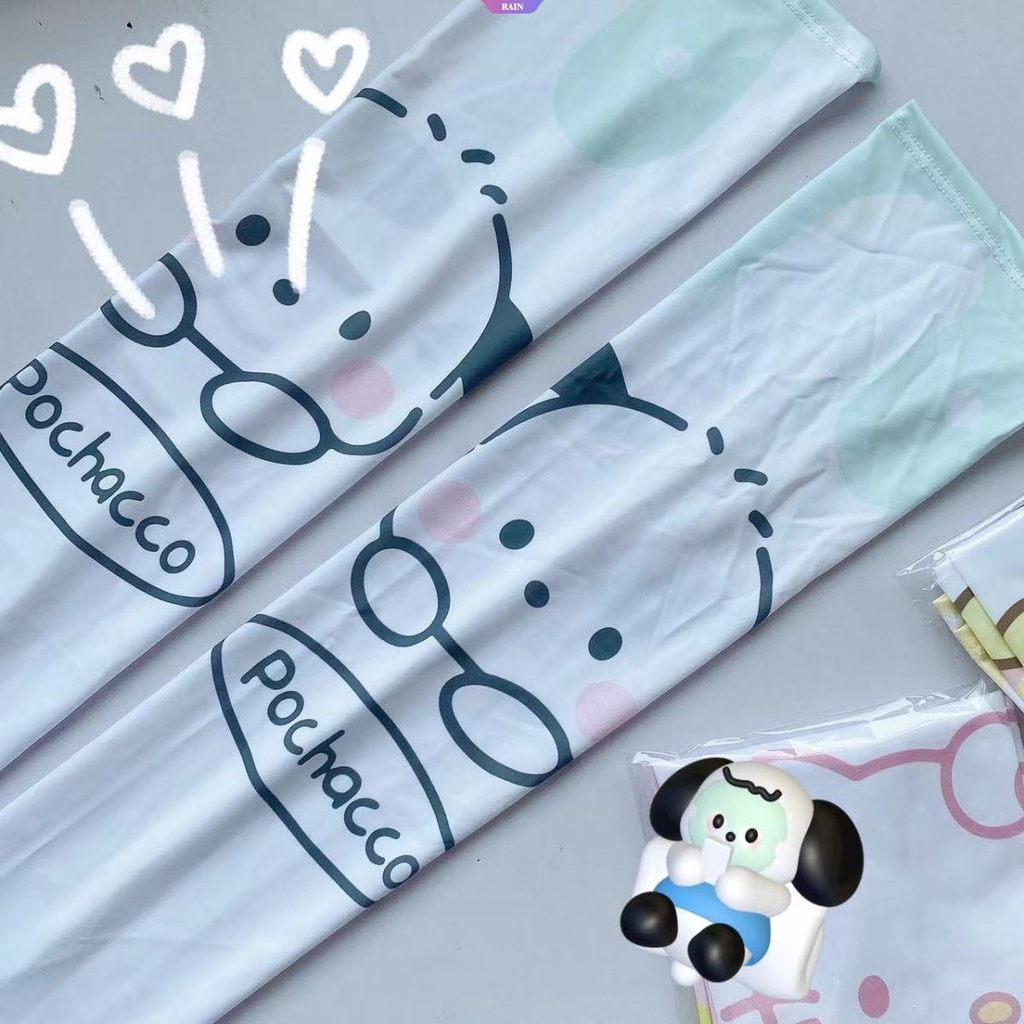 Găng Tay Chống Nắng Bằng Lụa Lạnh Thoáng Khí Họa Tiết Hoạt Hình Sanrio My Melody Cinnamoroll Kuromi Hello Kitty Purin Cho Nữ