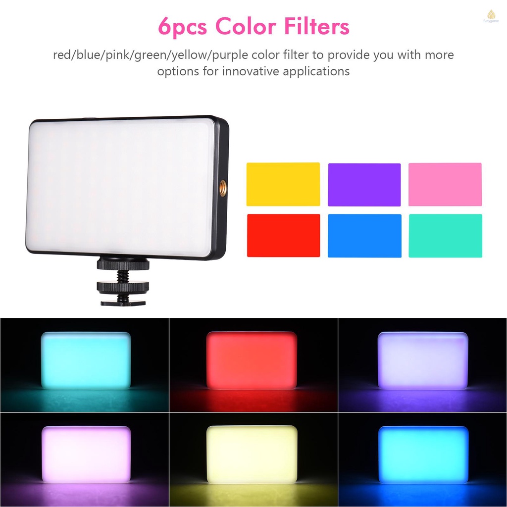 Đèn LED Andoer ST120 Bỏ Túi 2500K-9000K CRI95 + Bộ Lọc Silicon 6 Màu Chuyên Dụng Hỗ Trợ Quay Video / Live Stream