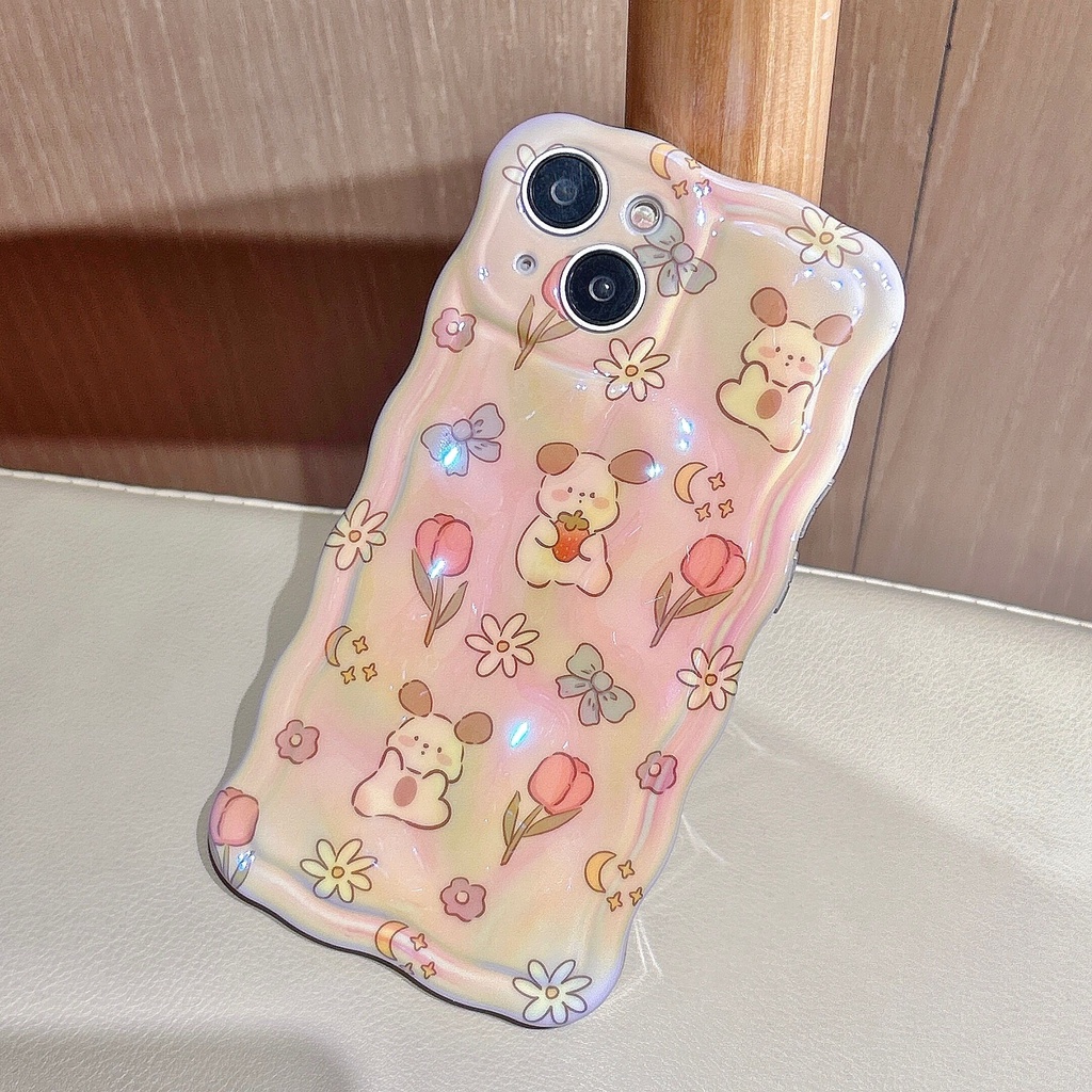 Ốp Điện Thoại TPU Chống Sốc Họa Tiết Hoa Tulip / Dâu Tây / Chó Cho IPhone 14 13 12 11 Pro Max