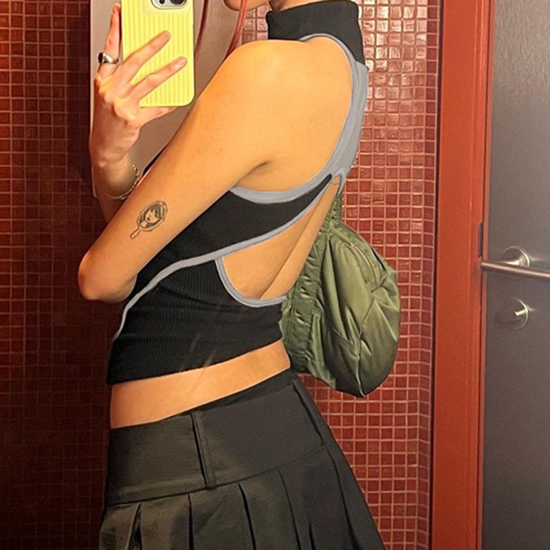 Vesglory Áo Sát Nách Eo Co Giãn Có Khóa Kéo Thời Trang 2023 Cho Nữ