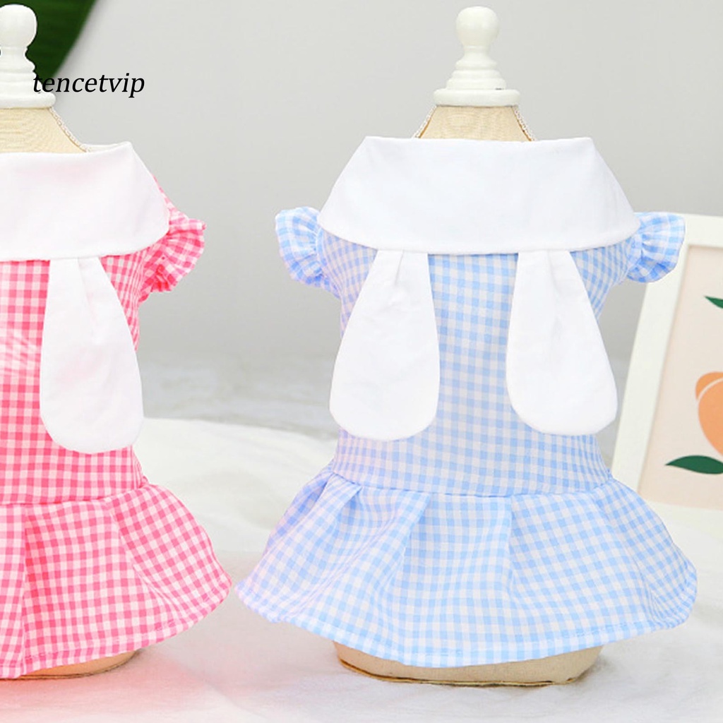 Đầm Lưới Polyester Thoáng Khí Họa Tiết Caro Đáng Yêu Cho Thú Cưng