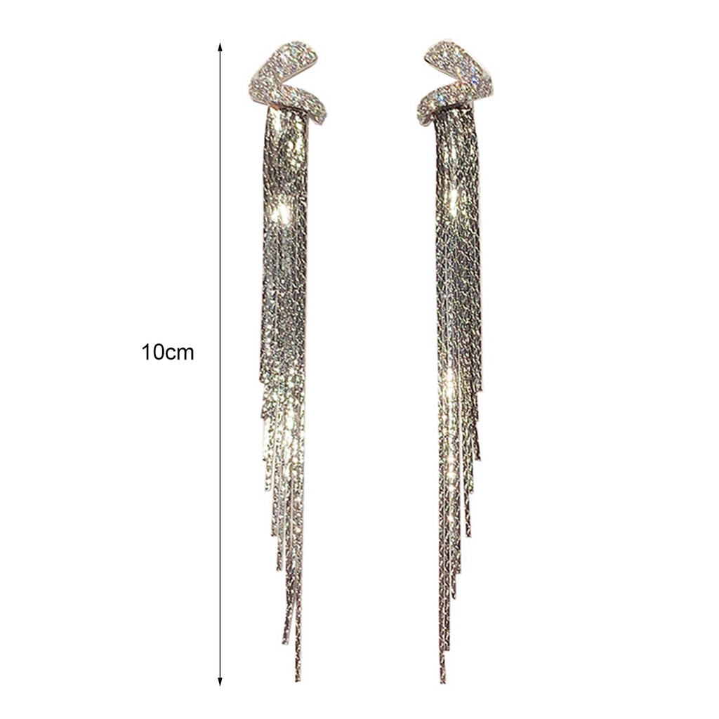 1 Đôi Bông Tai Dáng Dài Đính Đá Xinh Xắn Thời Trang Cho Nữ