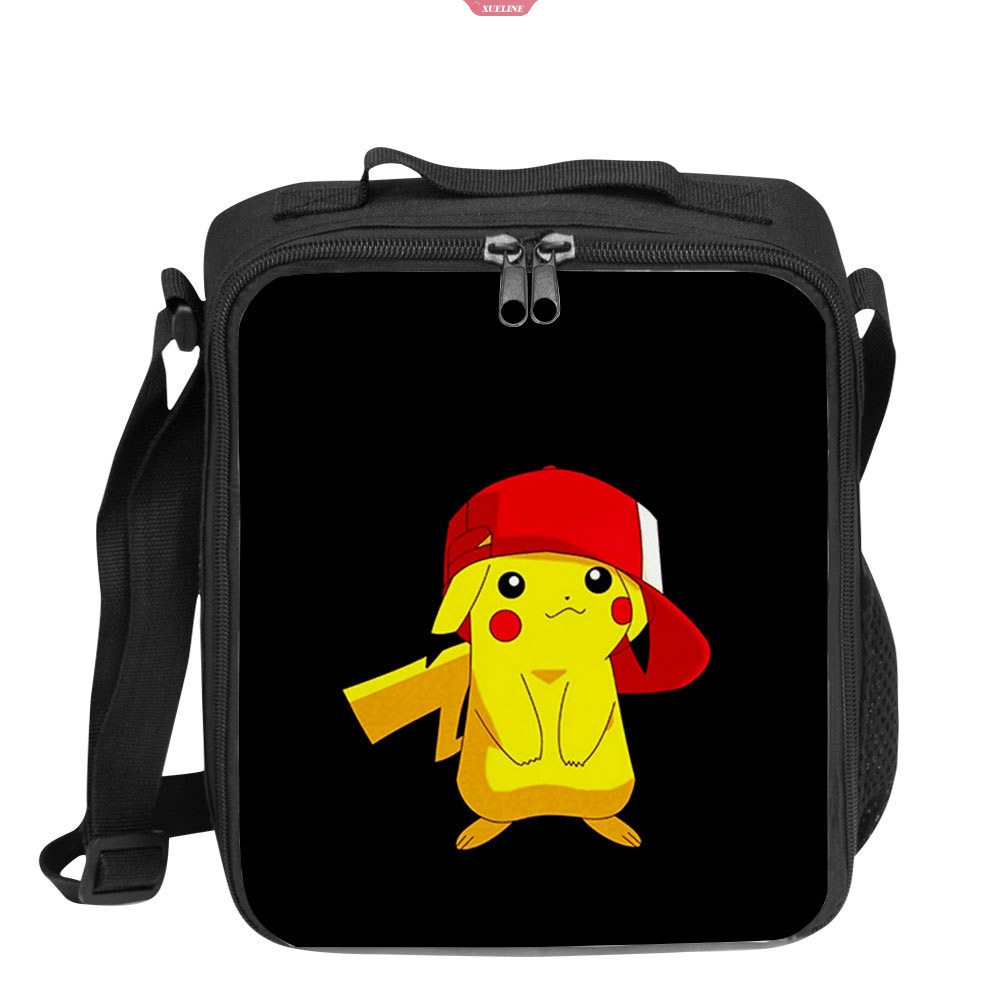 Túi Đựng Hộp Cơm Trưa Vải Bạt Lá Nhôm Cách Nhiệt Hình Pokemon Cho Trẻ Em Học Sinh [ZXL]