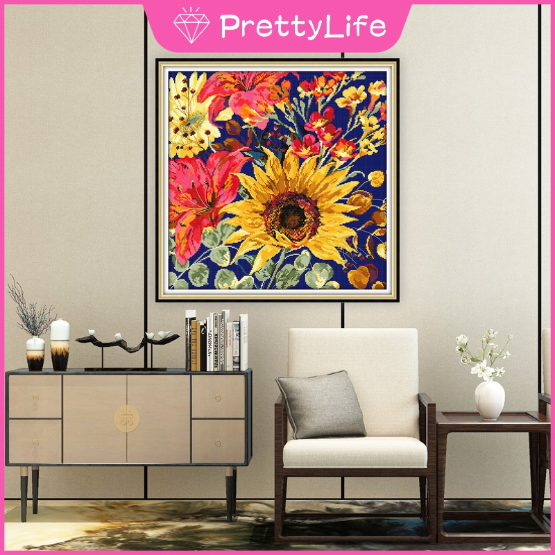 Bộ Tranh Đính Đá 5D Tự Làm 30X30cm / 40x40cm / 50x50cm Hình Hoa Hướng Dương Trang Trí Nhà Cửa