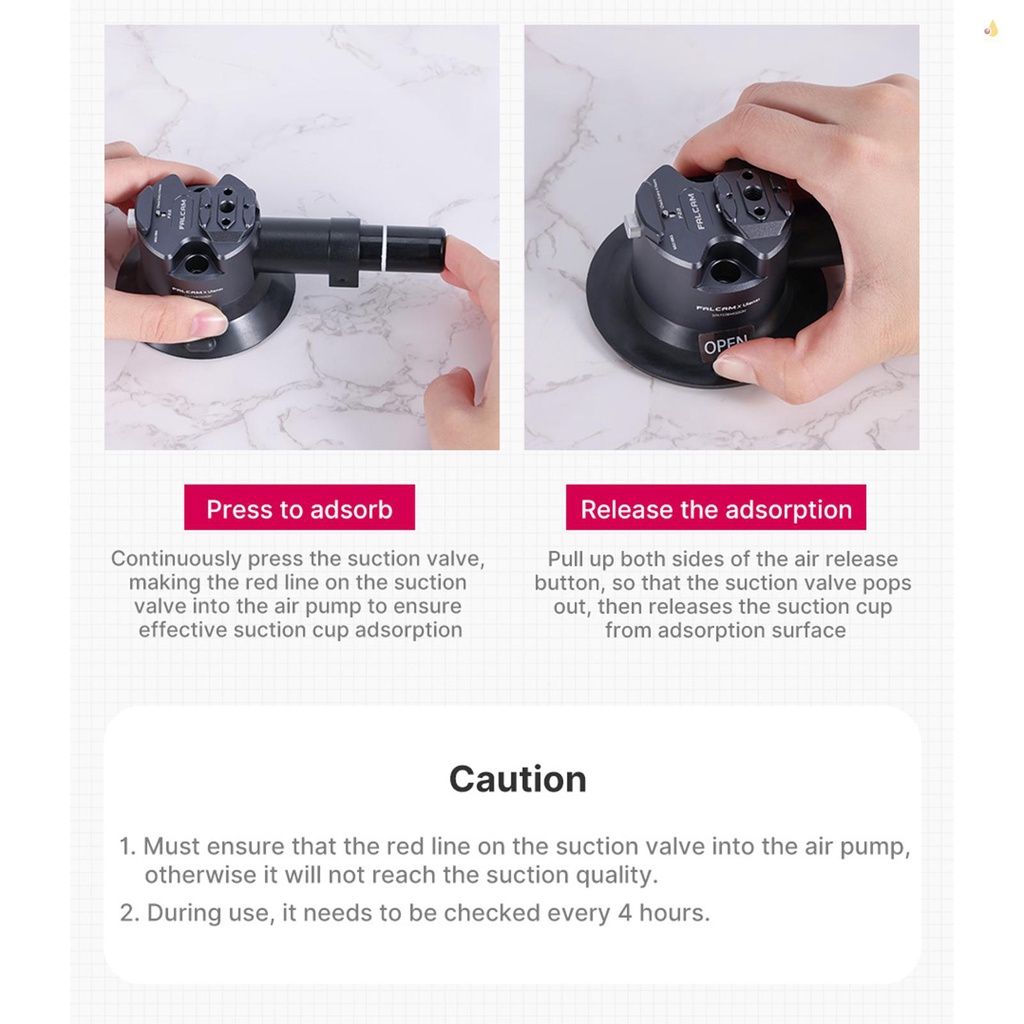 Giá Đỡ Máy Ảnh FALCAM F22 Có Cốc Hút 3 Inch 30kg 1kg Với Falcon F2 Tháo Gỡ Nhanh Bằng Hợp Kim Nhôm