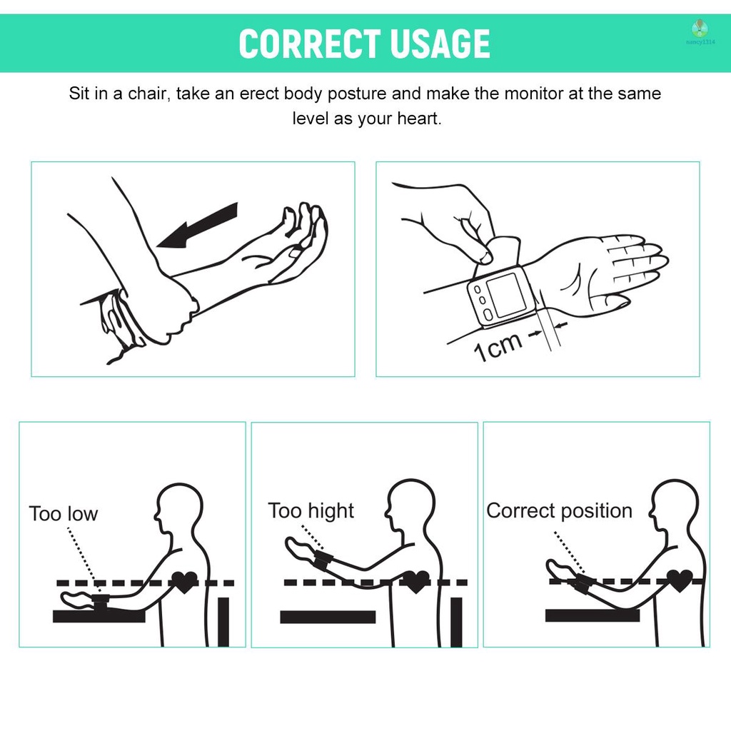 Bộ Máy Đo Huyết Áp Kỹ Thuật Số Cổ Tay Tự Động U62I Phù Hợp Với Máy Đo Huyết Áp 5.3-inch Đến 8.5-inch Hỗ Trợ 2X90