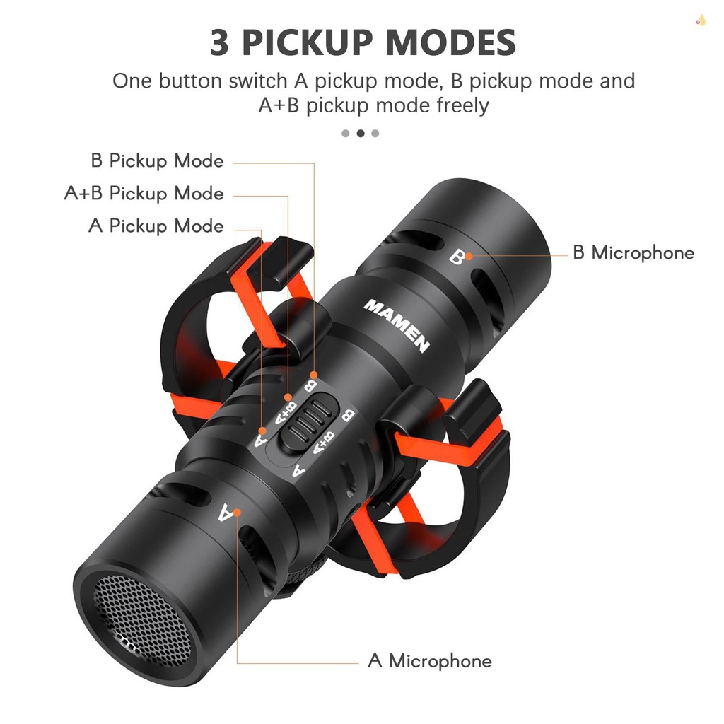 Micro Mini MAMEN Mic-08 Pro Bằng Kim Loại Hai Chiều Giảm Tiếng Ồn Thông Minh Có Phích Cắm 3.5mm