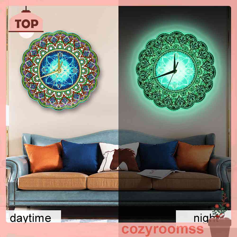 Tranh Đính Đá Kim Cương Toàn Bộ Hình Đồng Hồ Datura DIY