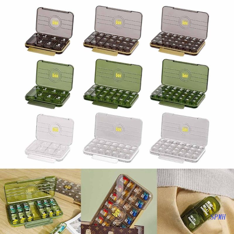 Hộp Đựng Thuốc 7 / 21 / 28 Ngăn Có Nắp Đa Năng Tiện Dụng Mang Theo Du Lịch Cắm Trại