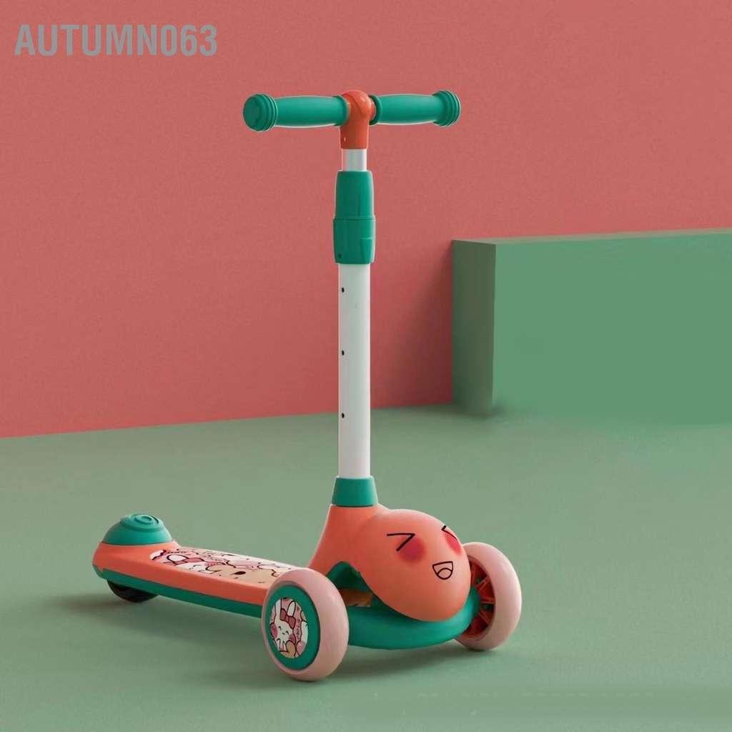 Autumn063 Kick Scooter Light Up Deck Wheel Hình hoạt hình ổn định cho các động ngoài trời dành trẻ em