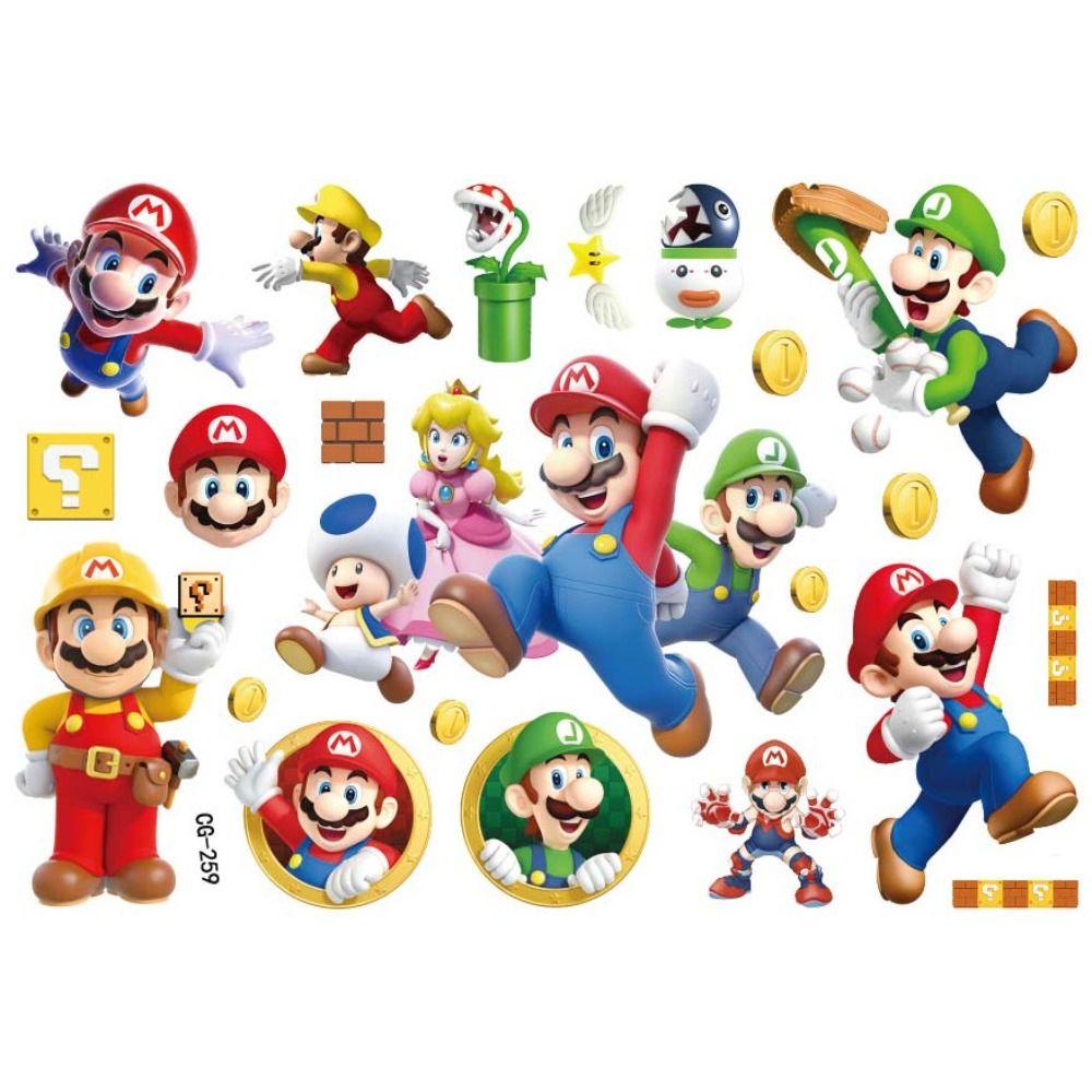 CLEOES Miếng Dán Hình Xăm Tạm Thời Họa Tiết Hoạt Hình Super Mario Trang Trí Cơ Thể / Làm Quà Tặng Cho Bé Diy