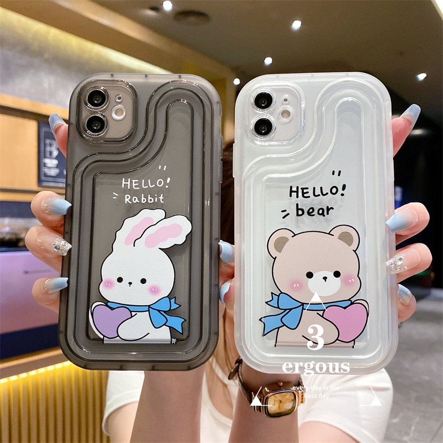 Ốp Điện Thoại Họa Tiết Gấu Hoạt Hình Cho iPhone 14 13 12 11 Pro Max 7 8 Plus SE2020 X XR Xs Max