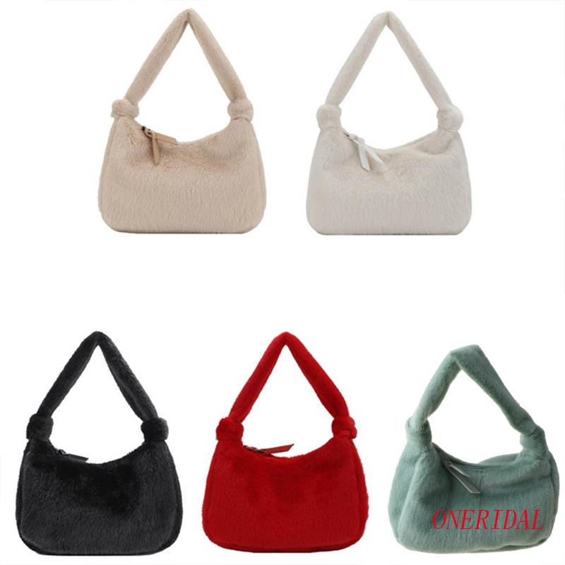 Túi Xách Lông Giả Có Khóa Kéo Thời Trang Cho Nữ