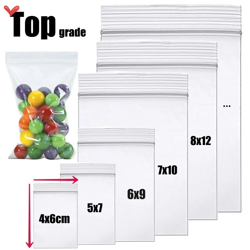 Set 100 Túi Nhựa PE Dày Dặn Trong Suốt Đựng Thực Phẩm