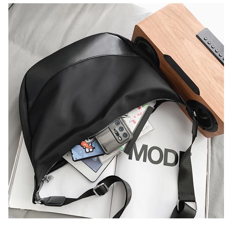 Túi Đeo Chéo &amp; Đeo Vai Bằng Nylon Màu Đen Đơn Giản Thời Trang Hàn Quốc Nhật Bản &amp; Hobo Cho Nữ