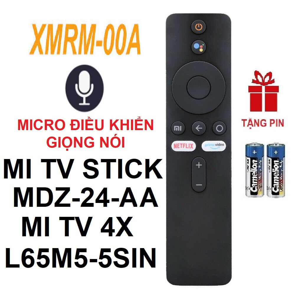 Remote điều khiển Xiaomi Mi TV STICK 4X MDZ-24-AA XMRM-00A (Micro điều khiển giọng nói - Bluetooth - Tặng pin)