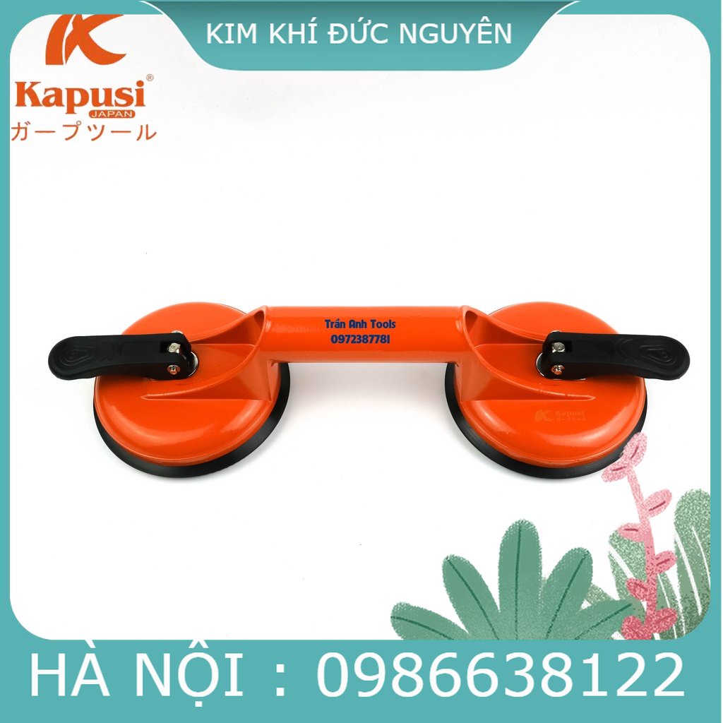 Hít kính 2 chân cao cấp Kapusi Japan chính hãng sức nâng 90kg,hít gạch men, hít gạch nắp bể nước cao cấp
