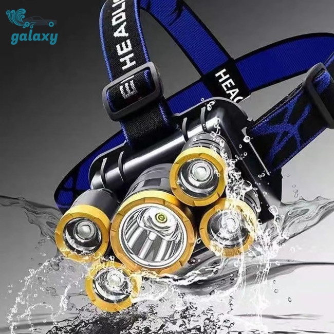 Galaxy Đèn Đeo Trán 5 Bóng Led Sạc Usb Siêu Sáng Đa Ứng Dụng Cho Hoạt Động Ngoài Trời