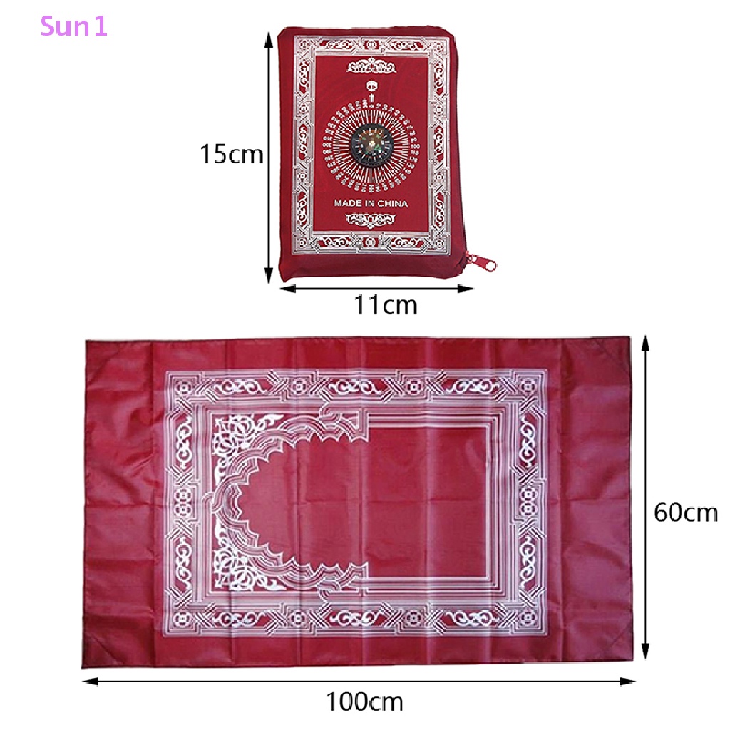 Thảm Cầu Nguyện Hồi Giáo Sun1 &gt; Chống Nước In Họa Tiết La Bàn Cổ Điển