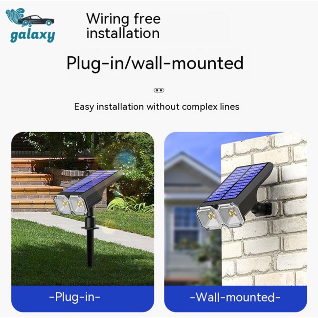 Galaxy Set 2 Đèn 4 Levles Hai Đầu Sử Dụng Năng Lượng Mặt Trời Có Thể Điều Chỉnh Cho Sân Vườn