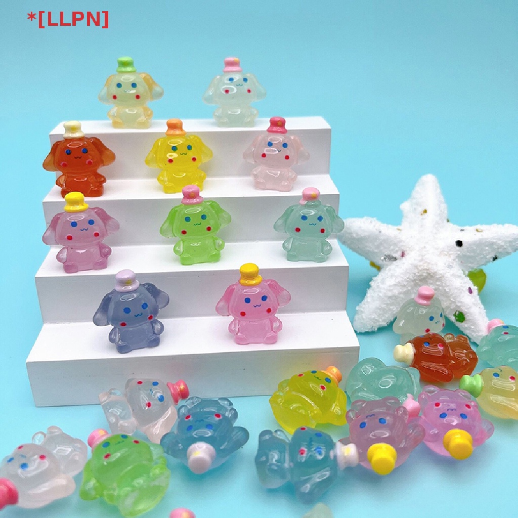 [loyaltysun] Set 5 Mô Hình Chú Chó Nhựa Phát Sáng Trong Bóng Tối Trang Trí Nhà Búp Bê