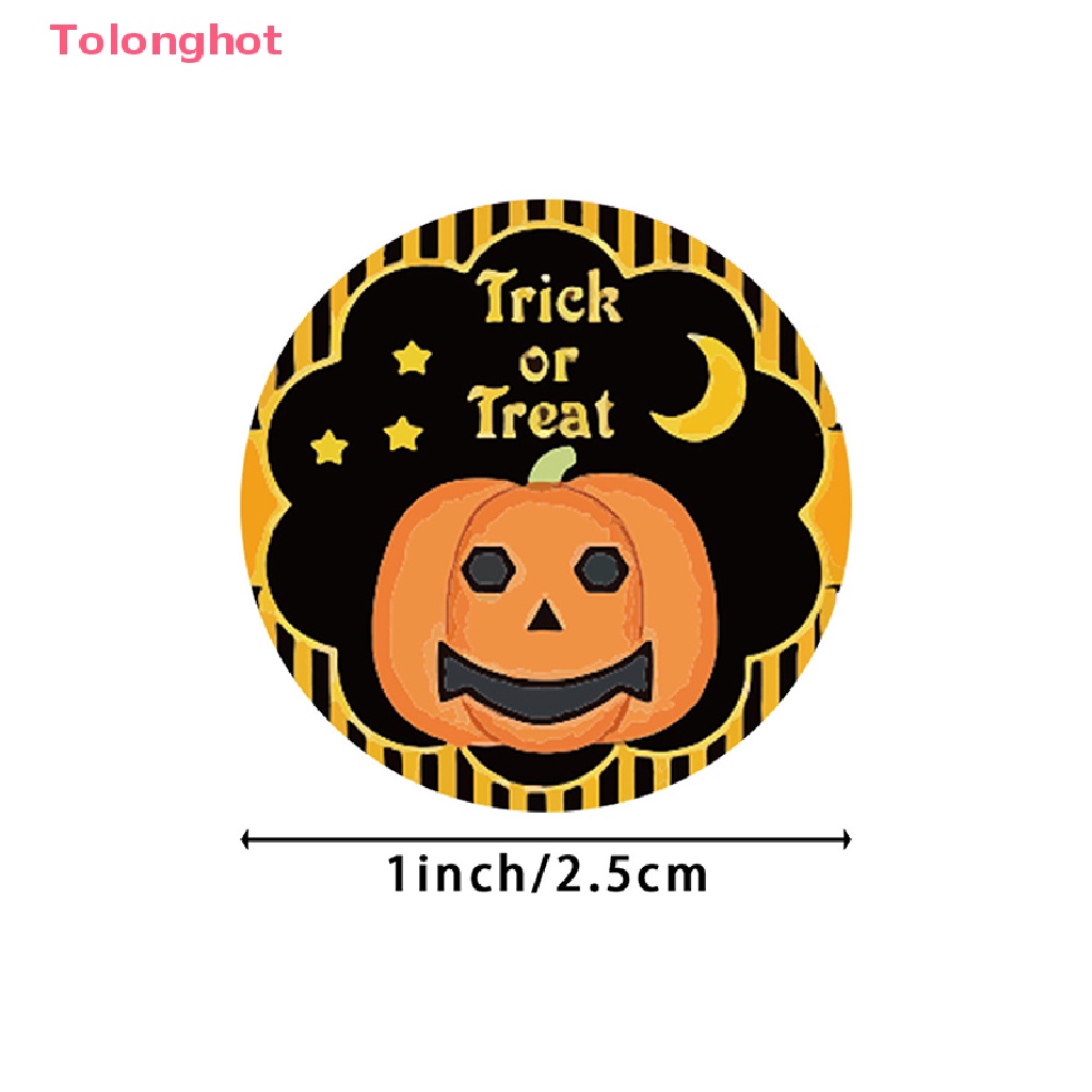 Cuộn 500 Miếng Dán Trang Trí Hình Bí Ngô Halloween