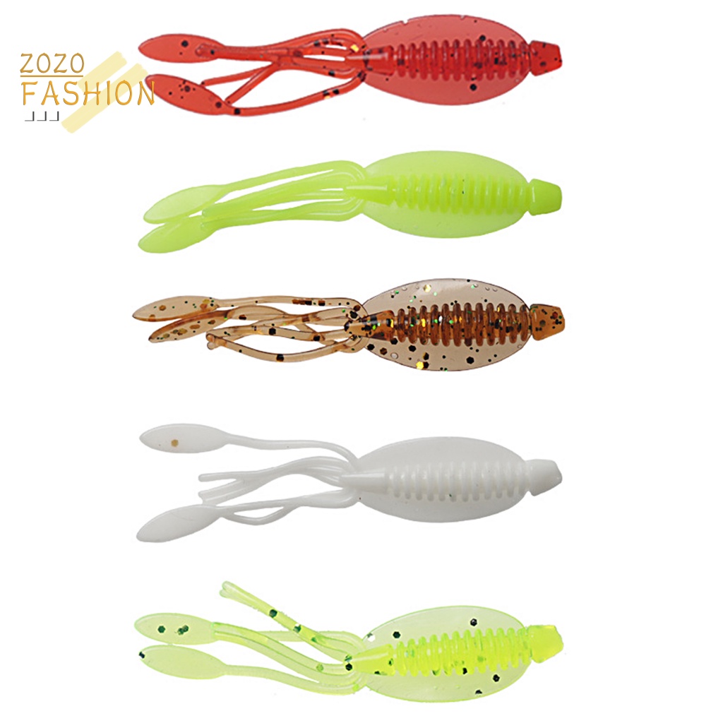 Bộ 10 Mồi Câu Cá Hình Bạch Tuộc Mềm Nhiều Màu Sắc