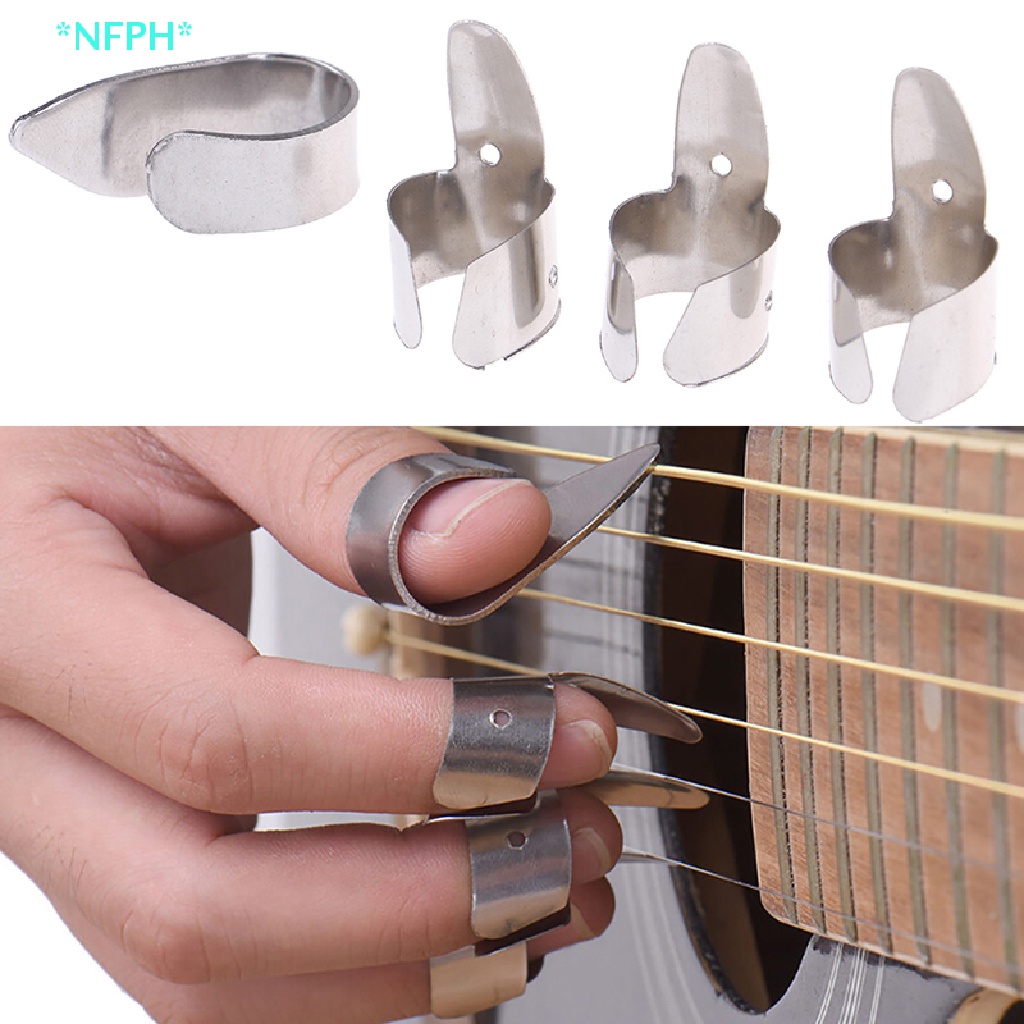 Bộ 4 Miếng Gảy Đàn Guitar Bằng Kim Loại Mới