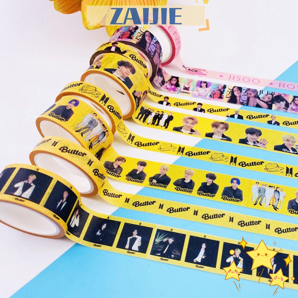 Zaijie Set 24 Cuộn Băng Keo Giấy Washi Bền Bỉ Hình Cầu BT21