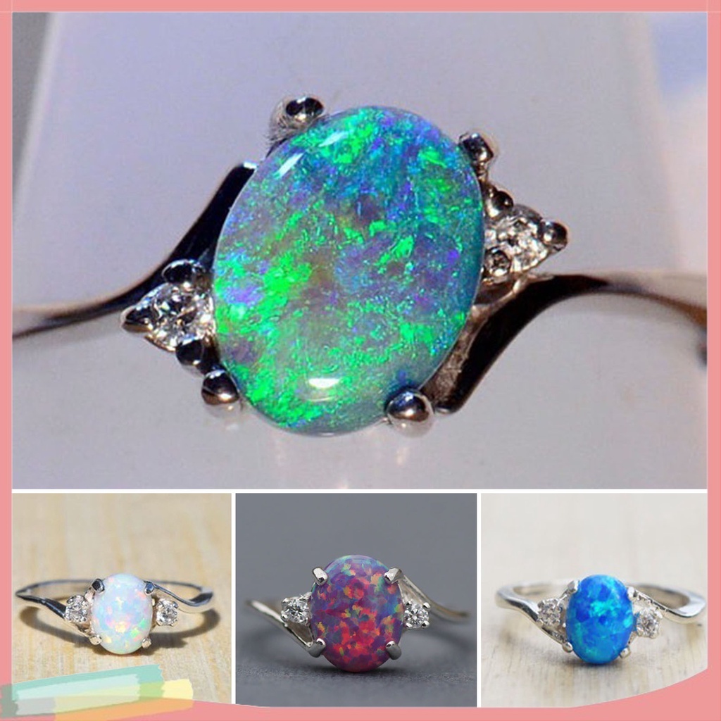 Nhẫn Hợp Kim Trang Trí Đá Nhiều Màu Đính Đá Xinh Xắn Cho Nữ