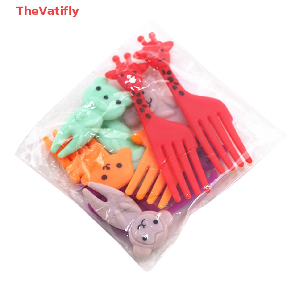 [Thevalifly] Nĩa Ăn Trái Cây / Đồ Ăn Tráng Miệng Hình Động Vật Mini Dễ Thương Có Thể Tái Sử Dụng Trang Trí Cho Trẻ Em