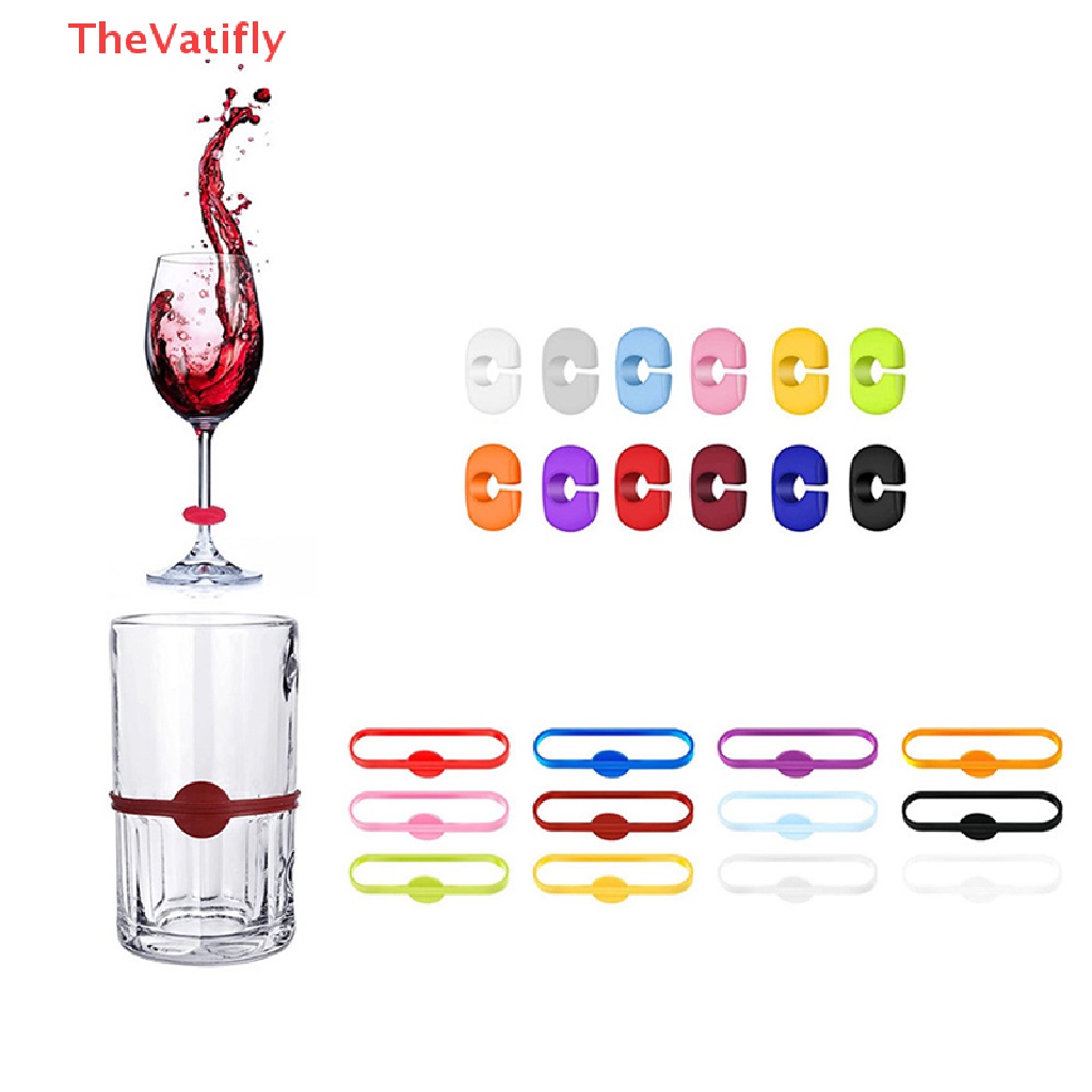 Bộ 12 Thẻ Đánh Dấu Ly Rượu Bằng Silicone Tiện Dụng