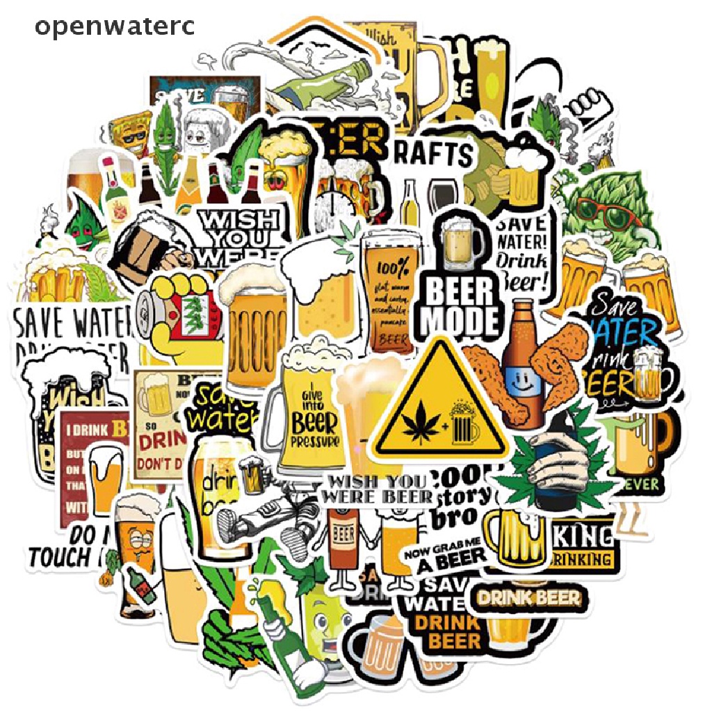 Bộ 50 Miếng Dán Hình Nhân Vật Vui Nhộn Dùng Trang Trí Ván Trượt / Guitar / Laptop