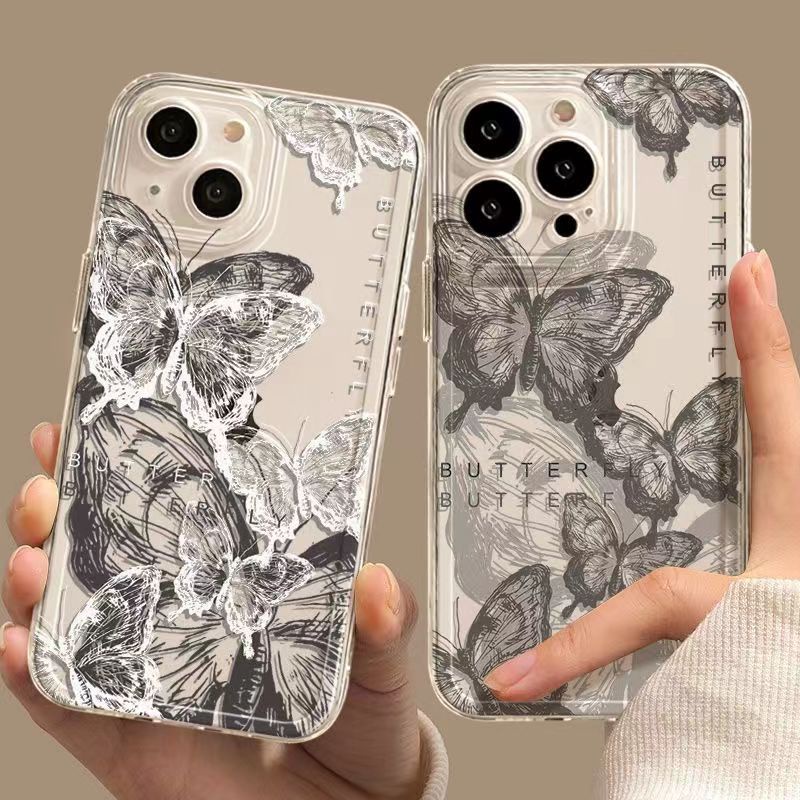 ✅Ốp Điện Thoại Silicon Họa Tiết Bươm Bướm Thời Trang Cho Iphone Pro14iPhone11xsmax 12 678 / / xrxplus13 G1O1