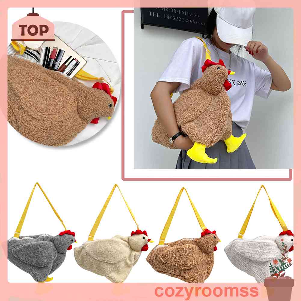 Túi Đeo Chéo Nhỏ Hình Hen Nhồi Bông Thời Trang Nữ