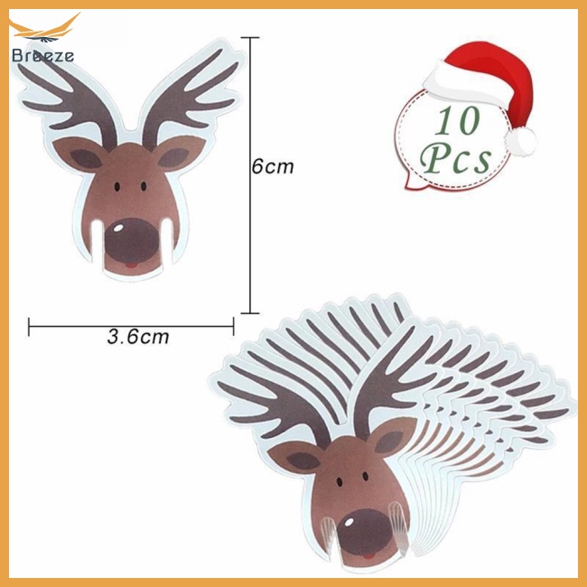 Set 10 Thẻ Trang Trí Ly Rượu Chủ Đề Giáng Sinh