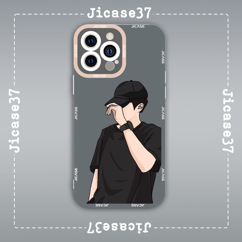 Ốp lưng iphone cạnh vuông Jicase Aesthetic Manhwa Boy Truyện Tranh Hàn Quốc