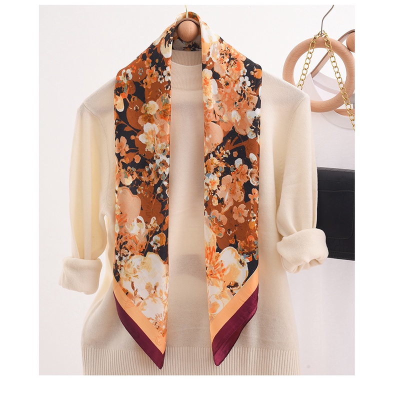 Set 23 Khăn Choàng Cổ Vuông 90 * 90cm In Họa Tiết Phong Cách Mori Kiểu Pháp Thời Trang Mùa Xuân Cho Nữ