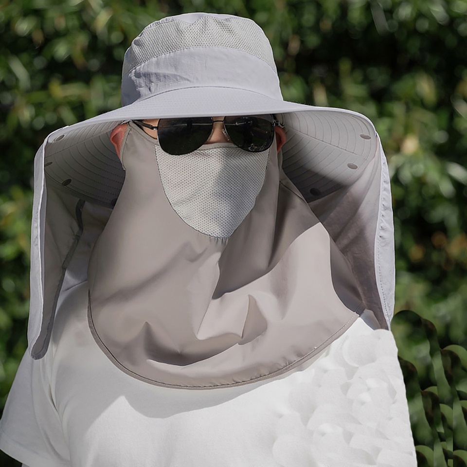 Nón Vành Thoáng Khí Chống Tia UV Chống Thấm Nước Che Phủ Toàn Diện Dùng Khi Đi Câu Cá / Leo Núi / Đạp Xe Cho Nam