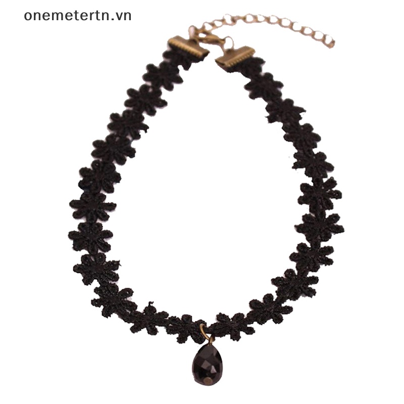 Vòng Cổ Choker Dây Nhung Phối Ren Phong Cách Gothic Thời Trang Cho Nữ