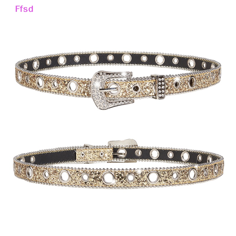 Thắt Lưng Da PU Đính Đá Phong Cách Cao Bồi Phương Tây Y2K Cho Nam Nữ