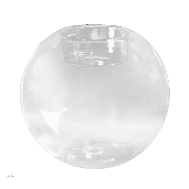 Giá Đỡ Nến Hình Tròn Bằng Thủy Tinh Trong Suốt Dùng Trang Trí Nhà Cửa / Quán Bar