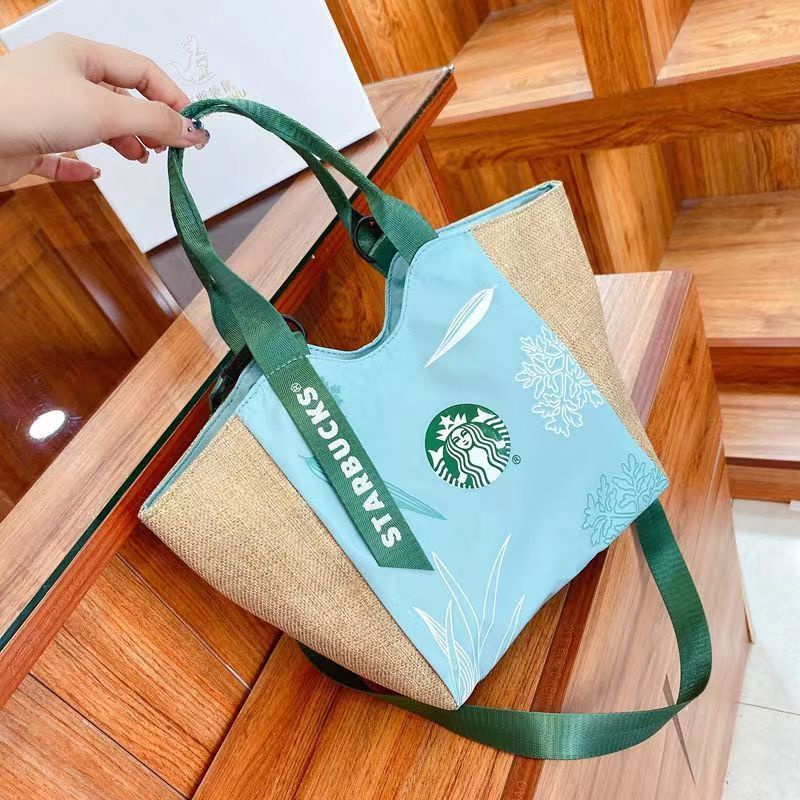 Starbucks 2023 Star Ice Zongzi Túi đeo vai băng Yi có giá trị cao Túi đeo chéo xách tay dễ phối giản dị Túi bento nữ