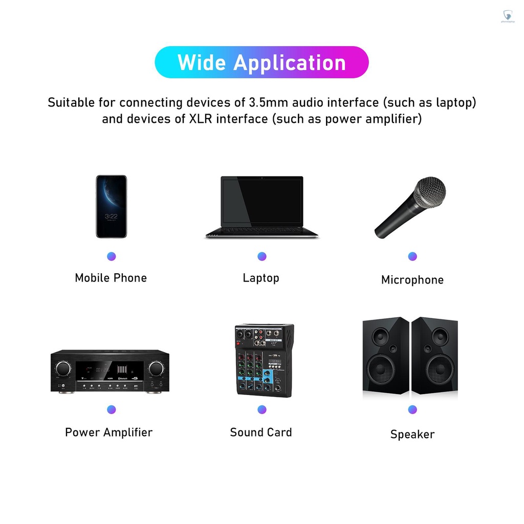 Cáp Chuyển Đổi Âm Thanh Từ 3.5mm Sang XLR Kép 1 / 8 Inch Sang 3 Lõi XLR 4.9Ft TRS Chuyên Dụng Cho Micro