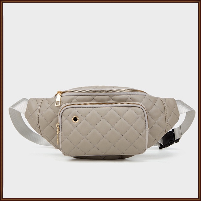 Túi Đeo Hông Bằng Da Nhân Tạo Thêu Họa Tiết Hình Thoi Đơn Giản Thời Trang Cho Nữ