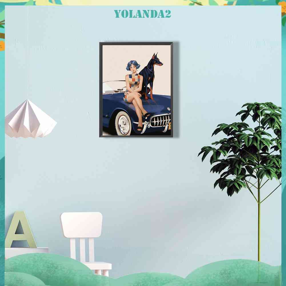 Tranh Đính Đá Kim Cương Toàn Bộ 5D DIY Hình Vẽ Cô Gái Trang Trí Nhà Cửa