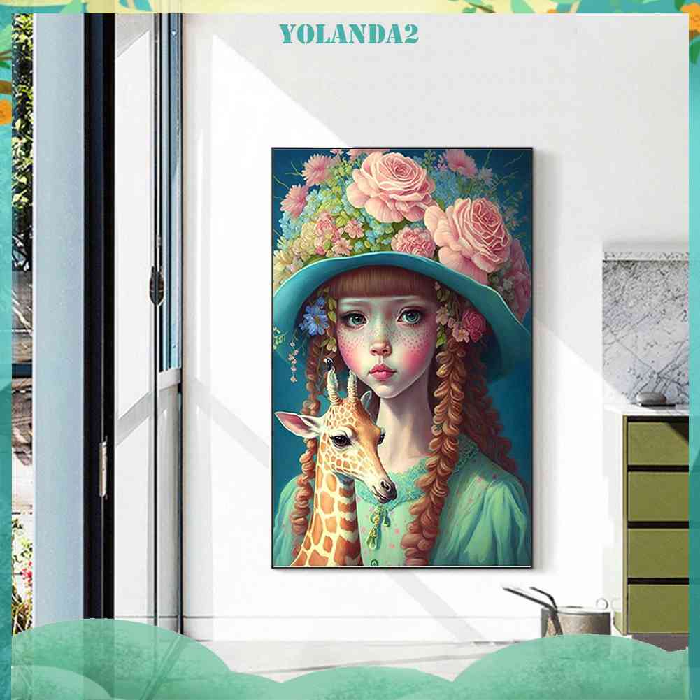 Tranh Đính Đá Kim Cương Toàn Bộ 5D DIY Hình Vẽ Cô Gái Trang Trí Nhà Cửa