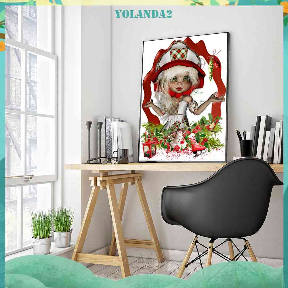 Bộ Tranh Đính Đá 5D Tự Làm Họa Tiết Bé Gái Hoạt Hình Trang Trí Nhà Cửa